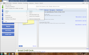 Quickbooks POS Main Menu Import